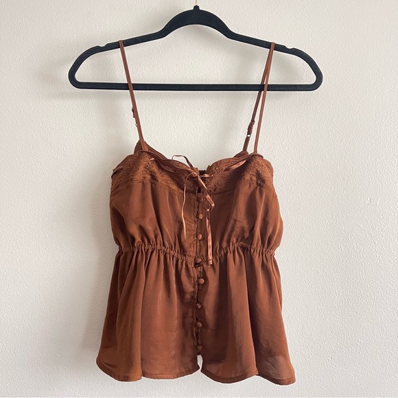 American Eagle Outfitters Tops - American Eagle Outfitters spaghetti strap babydoll lace tank top medium